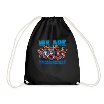 We are Anonymoose Cool Moose - Drawstring Bag - black - Front