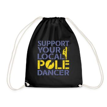 American Lineman Powerline Worker Design - Drawstring Bag - black - Front