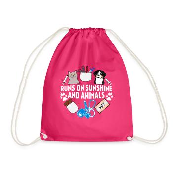 Veterinary Pets Medicine Veterinarian - Drawstring Bag - fuchsia - Front