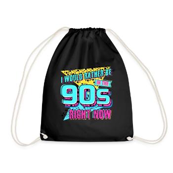 90s Retro 1990 Joke Disco - Turnbeutel - Schwarz - Vorne