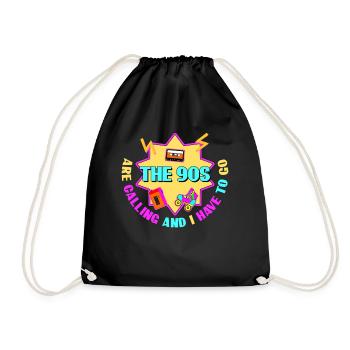 90s Joke Retro 1990 Disco - Turnbeutel - Schwarz - Vorne