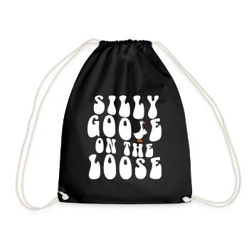 The stupid goose on the loose - Drawstring Bag - black - Front