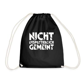 Nicht Despektierlich Gemeint - Turnbeutel - Schwarz - Vorne