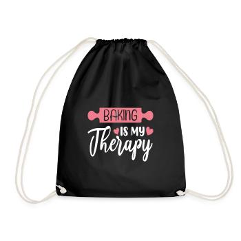 Baking Pun Bake Cook Chef Baker - Drawstring Bag - black - Front