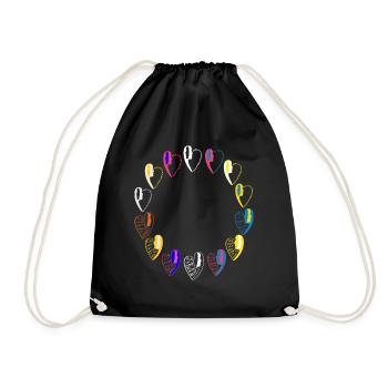 bracelet à messages d'amour. - Sac de sport léger - noir - Devant