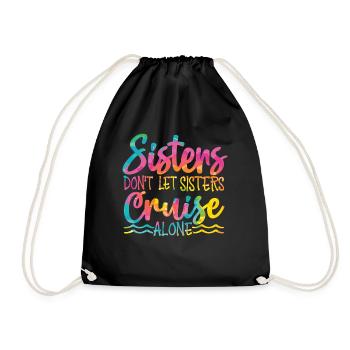 Sisters Don't Let Sisters Ride Alone - Drawstring Bag - black - Front