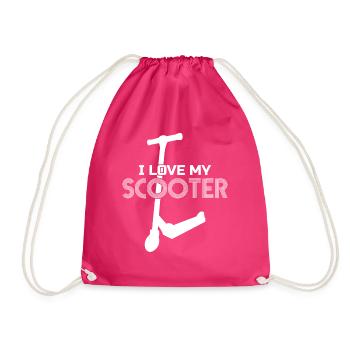 Scooter Rider Kick Scooter - Drawstring Bag - fuchsia - Front