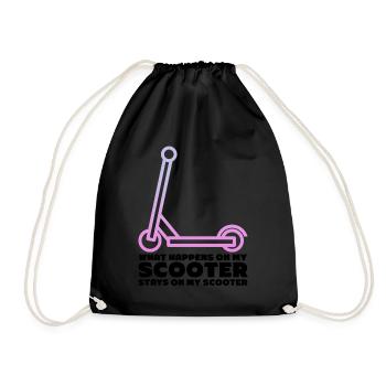 Scooter Rider Kick Skater Scooter Kick Scooter - Drawstring Bag - black - Front