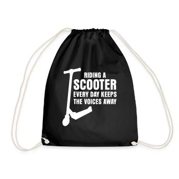 Stunt Scooter Kick Scooter Rider - Drawstring Bag - black - Front