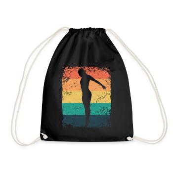 Diving, Artistic Jumping, Synchronized Diving - Drawstring Bag - black - Front
