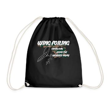 Wingsurfing Wing Foiling Winging - Turnbeutel - Schwarz - Vorne