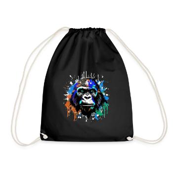 Portrait De Tête De Gorille Coloré - Sac de sport léger - noir - Devant