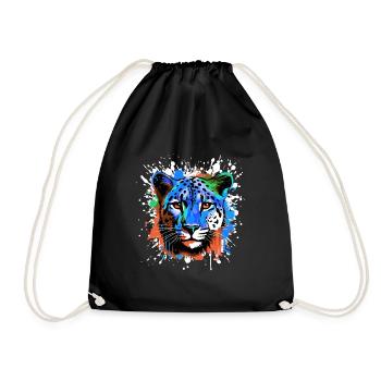 Cheetah Head Portrait Colorful - Drawstring Bag - black - Front