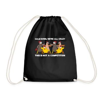 Chicken Chickens Farm Poultry Farmer - Drawstring Bag - black - Front