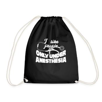 Doctor Nurse Medicine Anesthetist - Drawstring Bag - black - Front