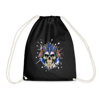Pharaoh Skull Skeleton Colorful - Drawstring Bag - black - Front