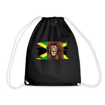 Jamaica Lion Rastafari Reggae Musique - Sac de sport léger - noir - Devant