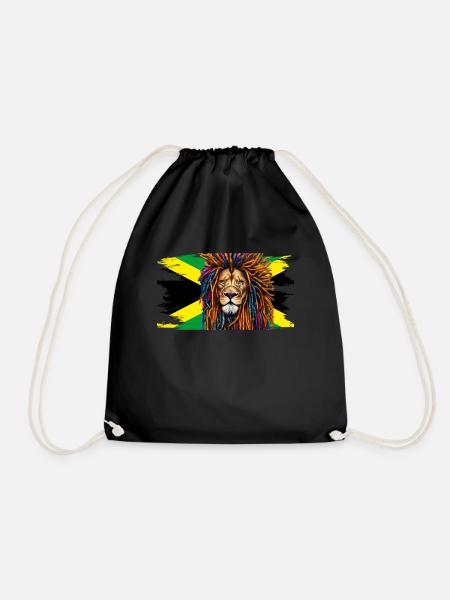 Jamaika Löwe Rastafari Reggae Music - Turnbeutel - Schwarz