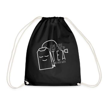 Tea Cup Misanthrope Teapot Tea Bag - Drawstring Bag - black - Front