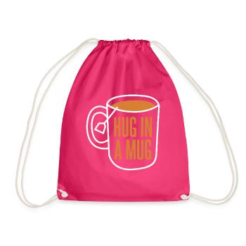 Cup Teapot Tea Tea Bag - Drawstring Bag - fuchsia - Front