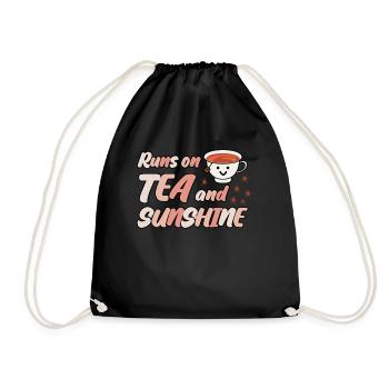 Tea Cup Tea Bag Teapot - Drawstring Bag - black - Front