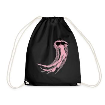 Jellyfish with Sunglasses - Drawstring Bag - black - Front