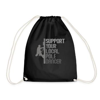 American Lineman Powerline Worker Design - Drawstring Bag - black - Front