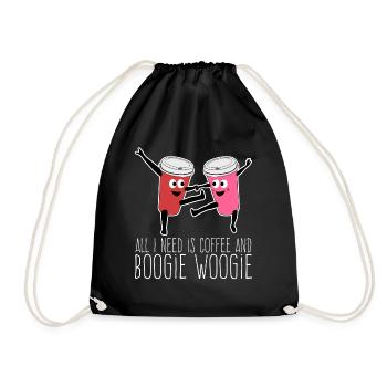 Boogie Woogie Coffee Dance Dancing - Turnbeutel - Schwarz - Vorne