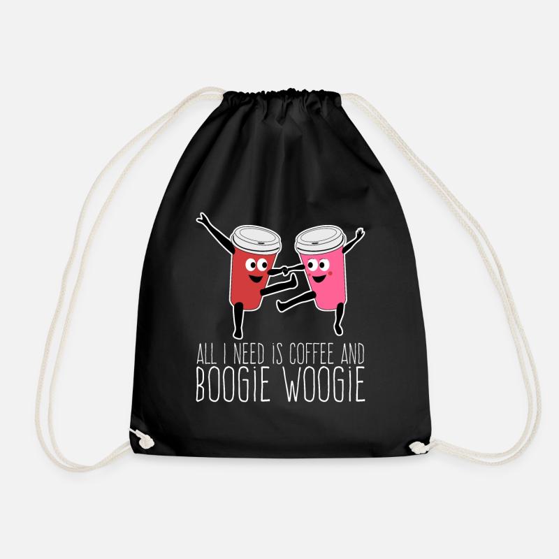 Boogie Woogie Coffee Dance Dancing - Turnbeutel - Schwarz