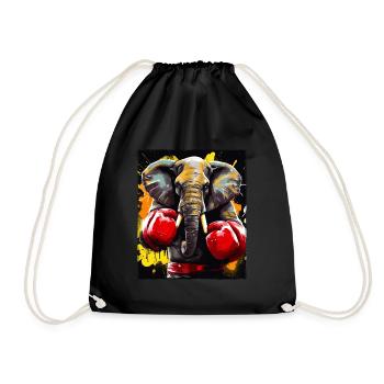 Elefant Boxer Kämpfer - Turnbeutel - Schwarz - Vorne