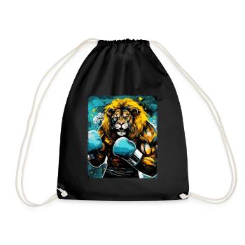 Löwe Boxer Kämpfer - Turnbeutel - Schwarz - Vorne