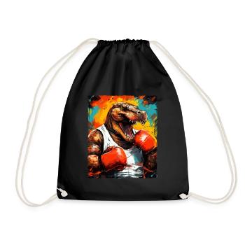 Alligator Boxer Kämpfer Beast Boxing - Turnbeutel - Schwarz - Vorne