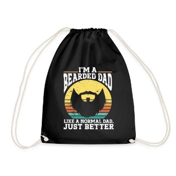 Beards Sayings For Men Bearded Father - Drawstring Bag - black - Front