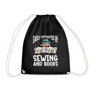 Sewing Seamstress Sewing Machine - Drawstring Bag - black - Front