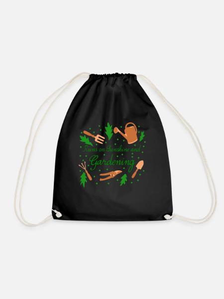 Gardener Gardening Garden - Drawstring Bag - black