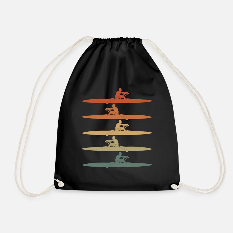 Rowing Club Paddle Retro Rowing Boat - Turnbeutel - Schwarz