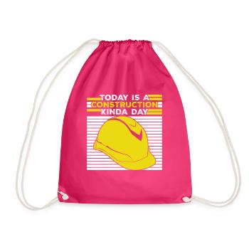 Construction Site Construction Manager - Drawstring Bag - fuchsia - Front