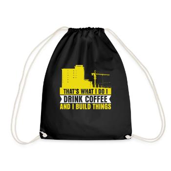 Construction Worker Crane - Drawstring Bag - black - Front