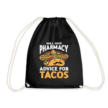 Taco Lover Food Quote Taco - Drawstring Bag - black - Front