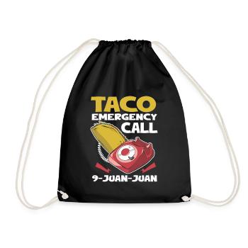 Taco Lover Food Quote Taco - Drawstring Bag - black - Front