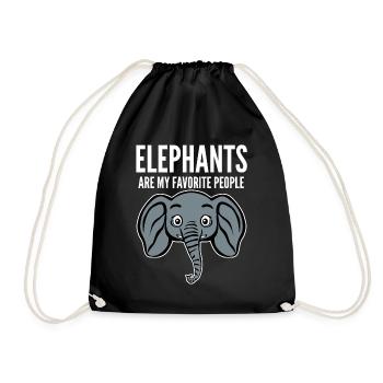 Elephant Elephants - Drawstring Bag - black - Front
