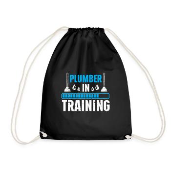 Plumber Men Father Husband Plumber - Drawstring Bag - black - Front