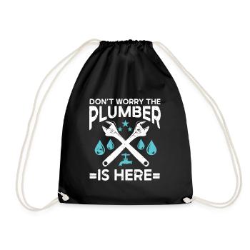 Plumber Men Father Husband Plumber - Drawstring Bag - black - Front