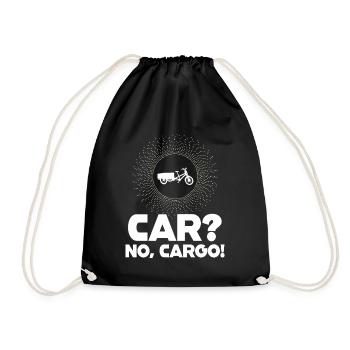 Car No Cargo Bicycle Cargobike - Drawstring Bag - black - Front