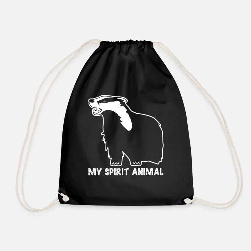 Honey Badgers Honey Badger Honeybadger - Drawstring Bag - black