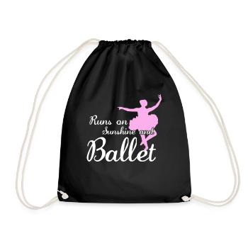 Ballerina Dancing Ballet Dancer - Drawstring Bag - black - Front