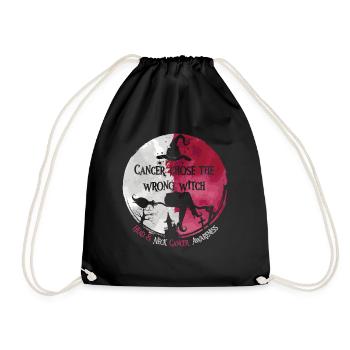 Witch Burgundy White Head and Neck Cancer - Drawstring Bag - black - Front