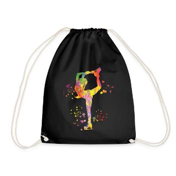 Eiskunstläufer Schlittschuhlaufen Eiskunstlauf - Turnbeutel - Schwarz - Vorne