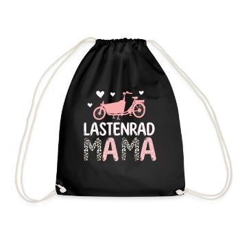 Cargo Bike Mom Bicycle Cargobike - Drawstring Bag - black - Front