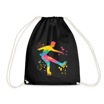 Eiskunstläufer Schlittschuhlaufen Eiskunstlauf - Turnbeutel - Schwarz - Vorne